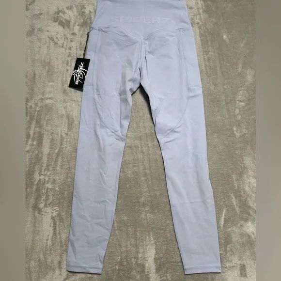 Spiderz Softball Leggings Women’s Small Ice Blue Pockets - Picture 2 of 8
